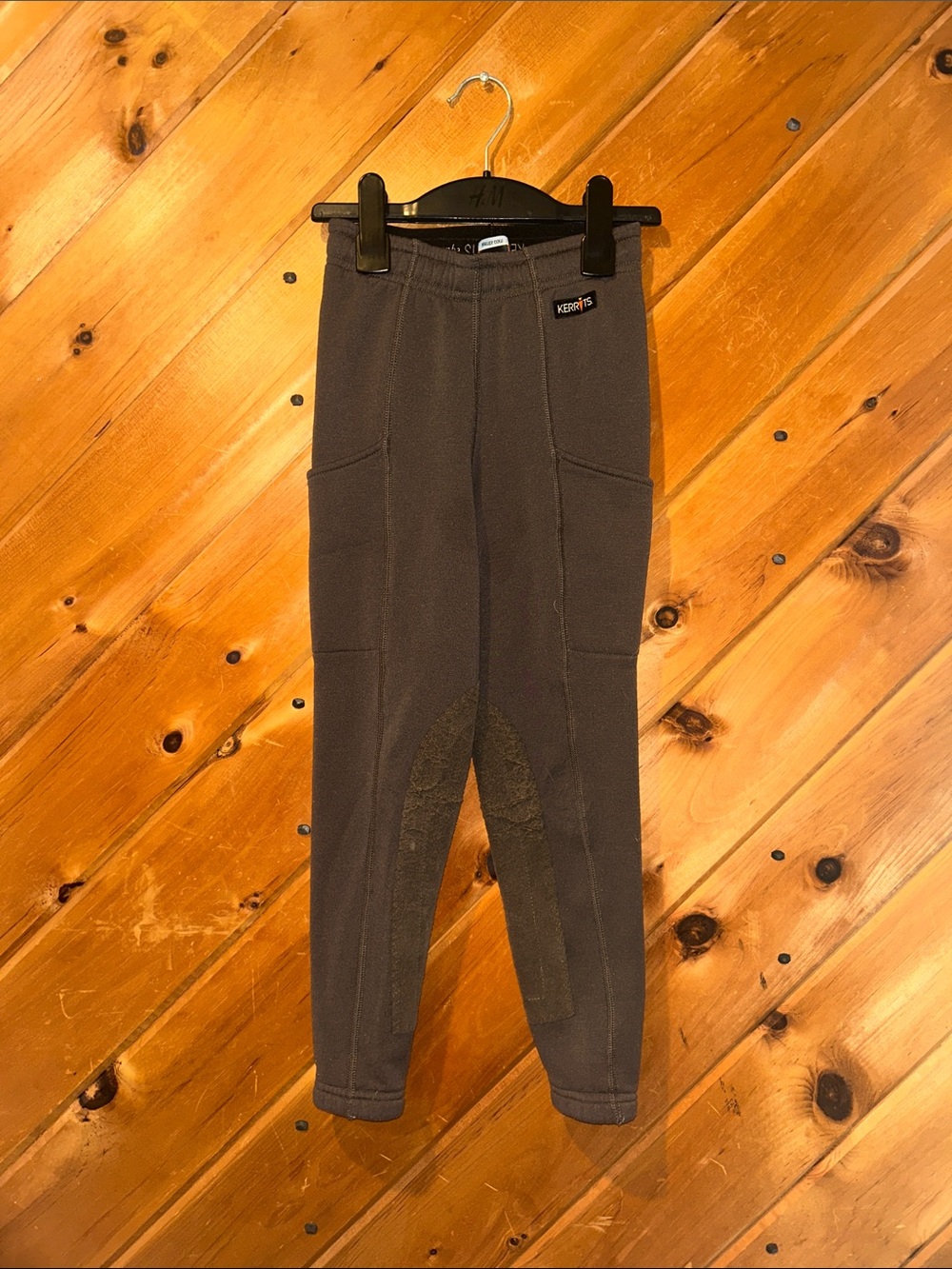 Kids youth brown Kerrits Performance knee patch riding tights